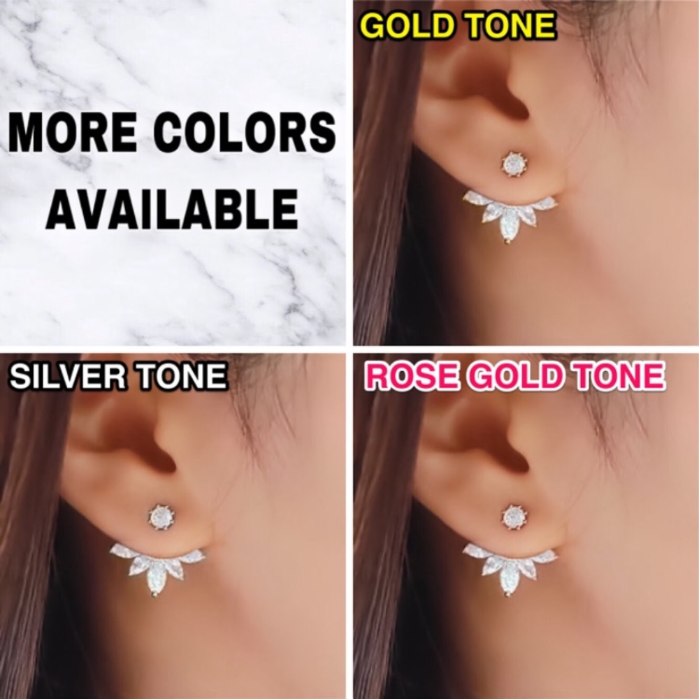 ⚜️[𝟯/$𝟭𝟴]⚜️Silver Flower Jacket Earrings NEW - Picture 7 of 9